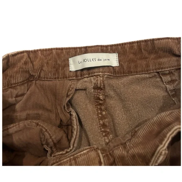 Les Folles de Joie Corduroy Straight Leg Pants | Brown/Rust | Size 25 - Picture 4 of 6